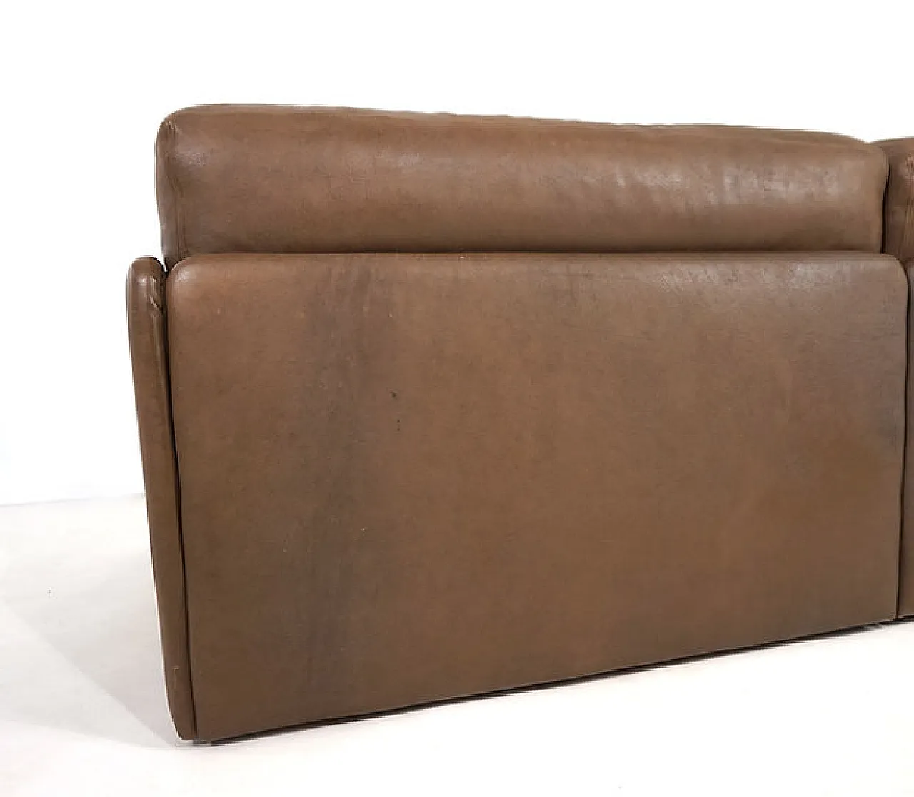 Two-seater leather sofa bed by De Sede, 1970s 12