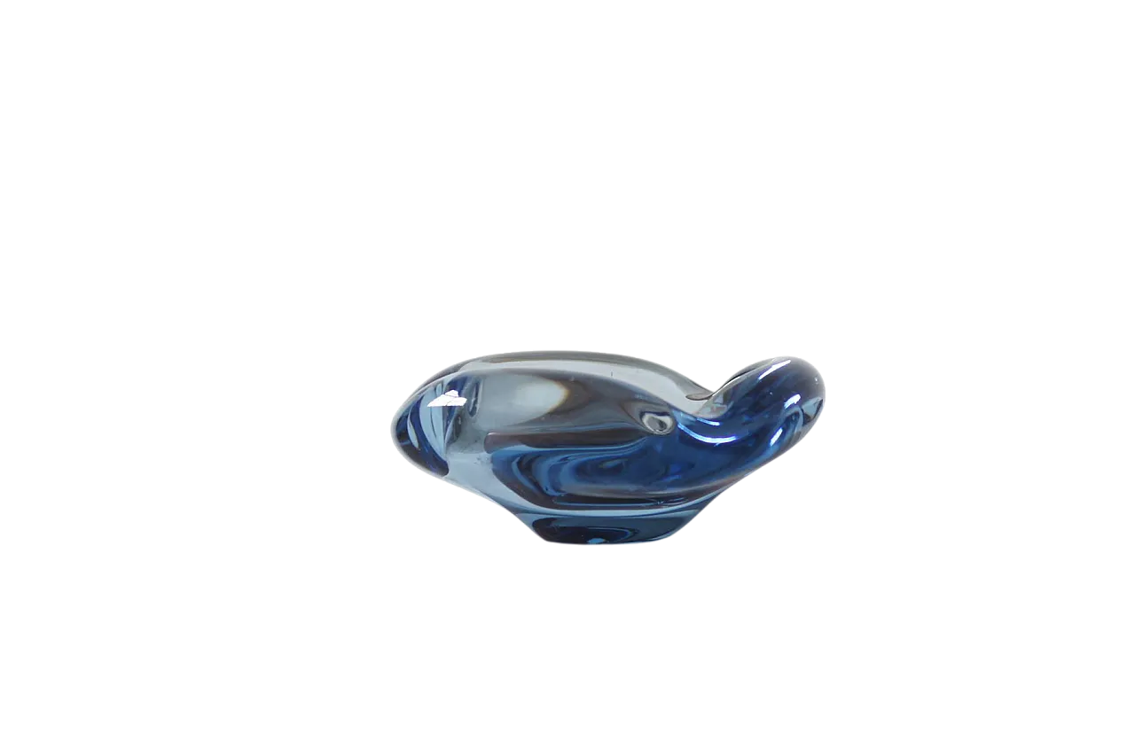 Coppia di posacenere in vetro di Lütken per Holmegaard, anni '50 5