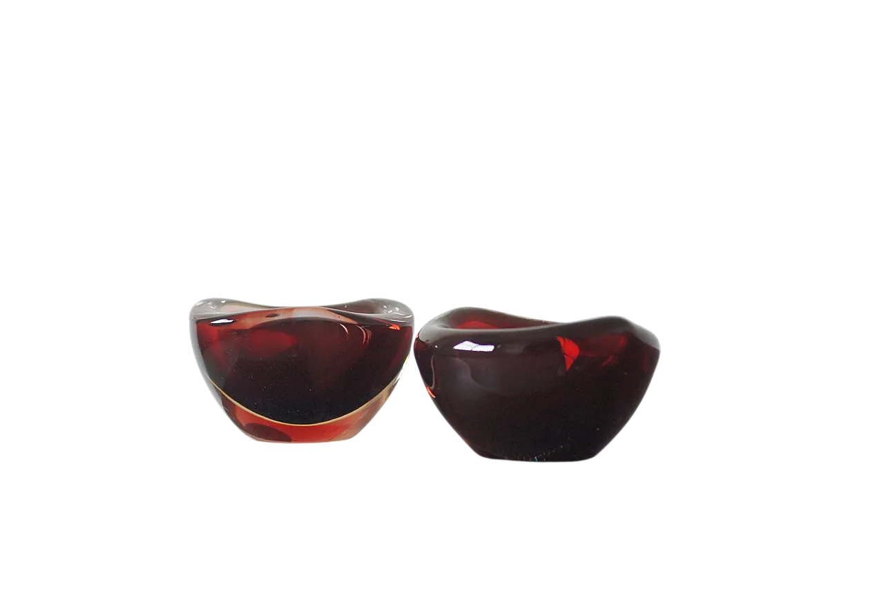 Pair of glass bowls Selena by Sven Palmqvist for Orrefors, 1950s 8