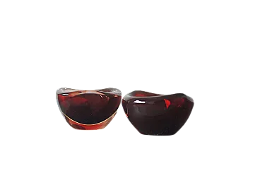 Pair of glass bowls Selena by Sven Palmqvist for Orrefors, 1950s