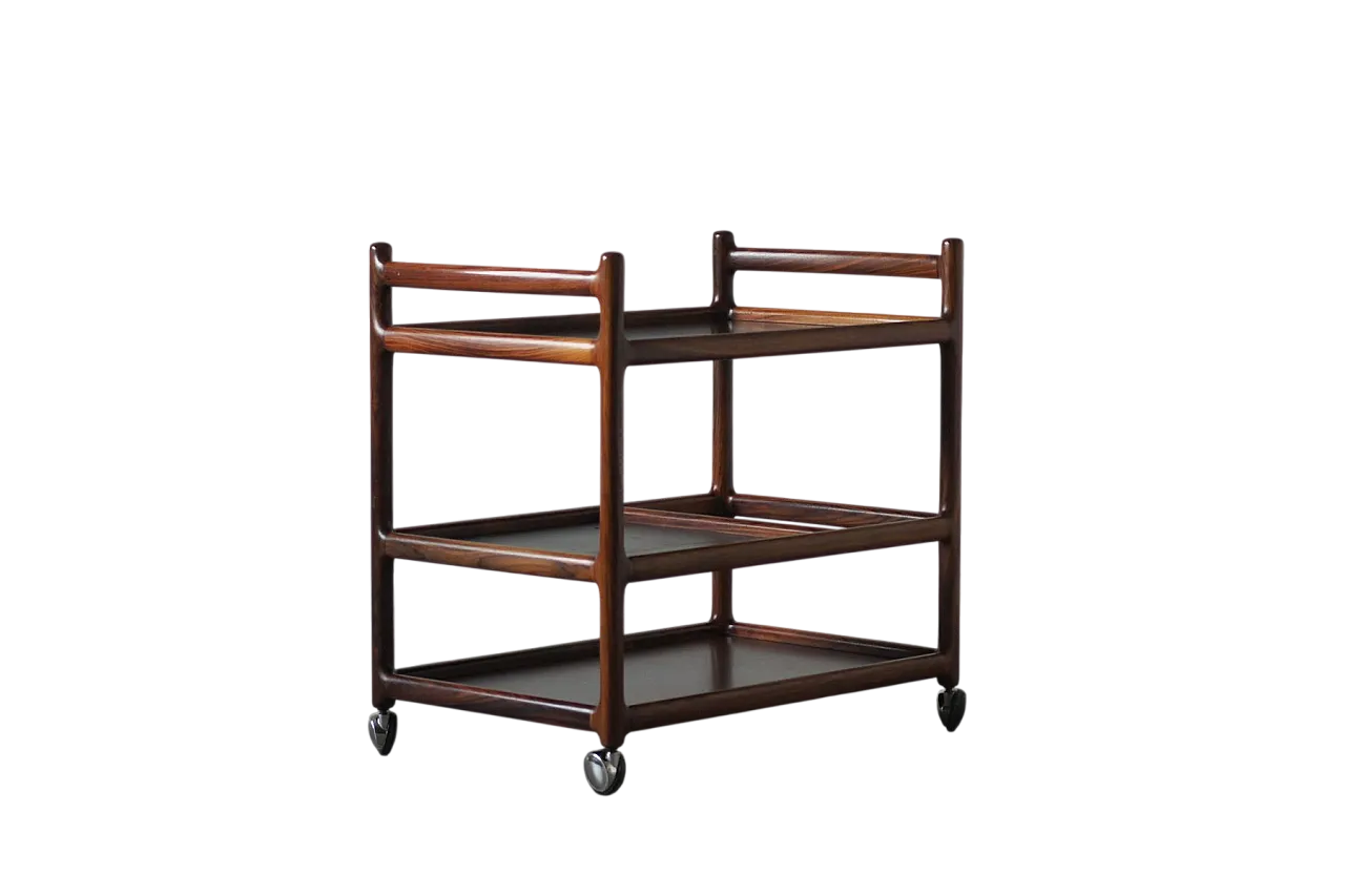 Serving trolley in rosewood by Henning Korch for Silkeborg, 1960s 12
