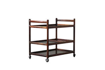Serving trolley in rosewood by Henning Korch for Silkeborg, 1960s