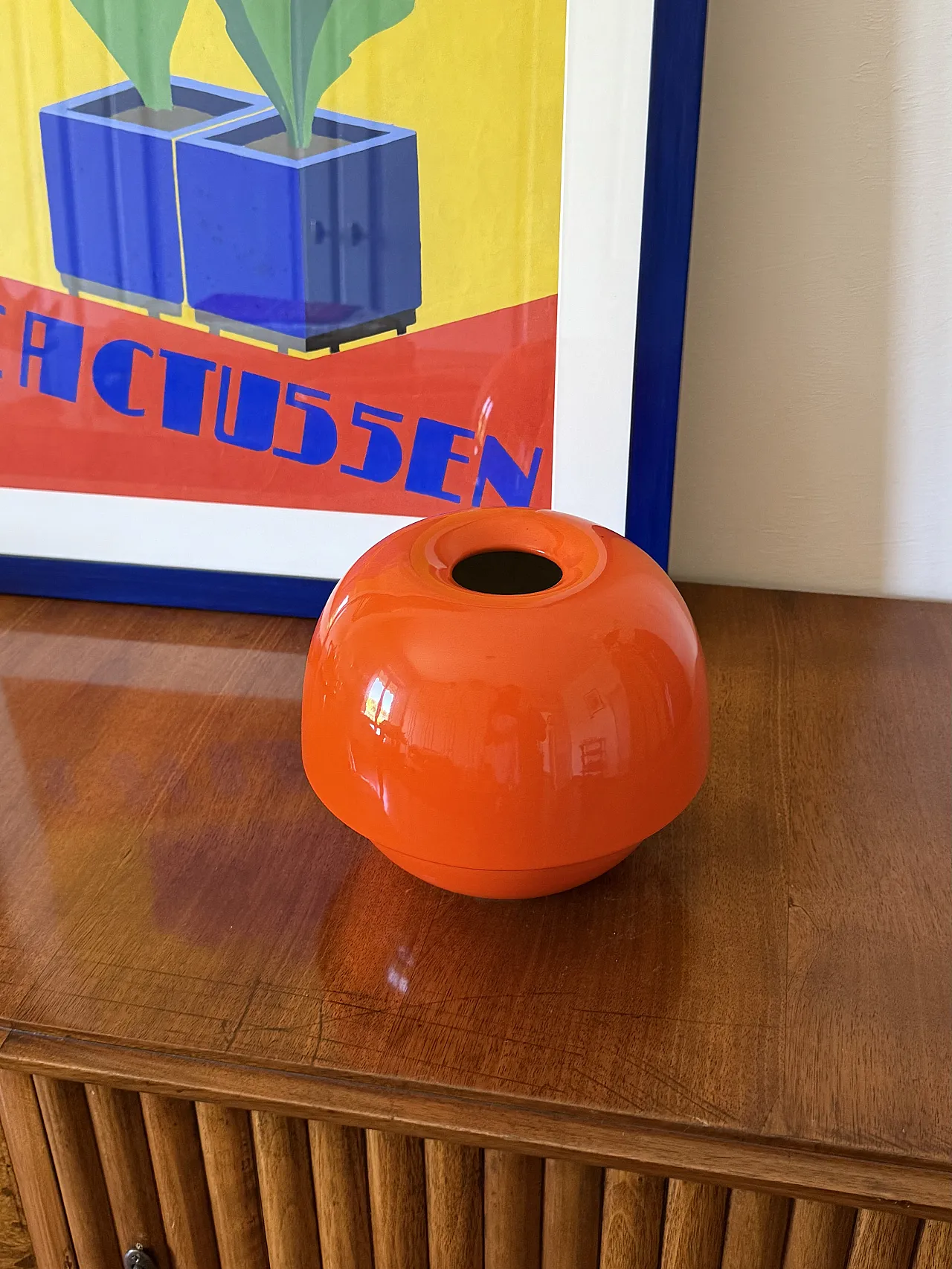 Space Age Orange Ceramic Vase, Sicart Italy approx. 1970 5