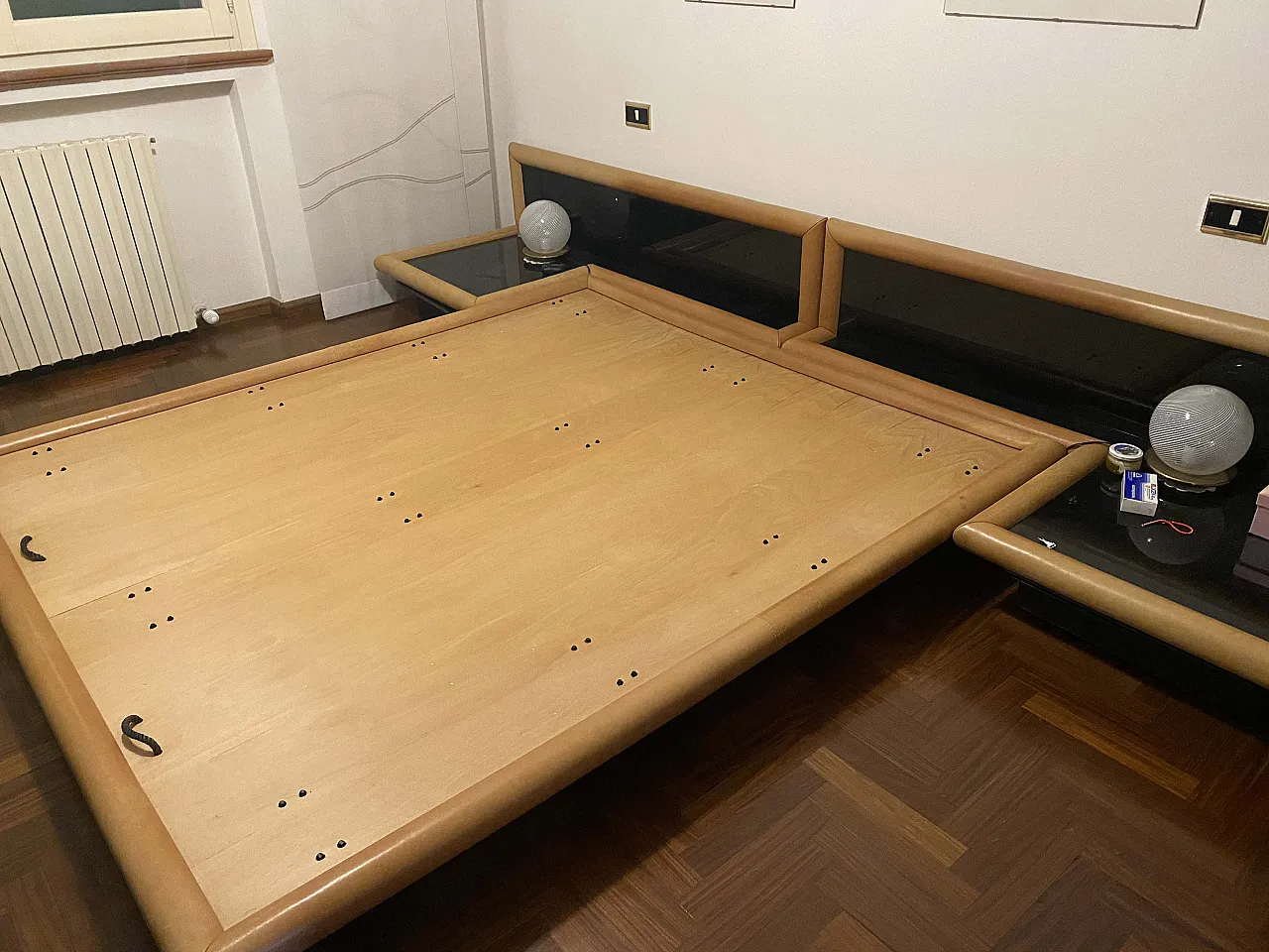 Morna bed and bedside tables by Afra and Tobia Scarpa, 1970s 1