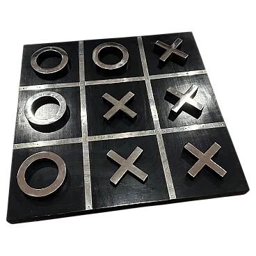 Painted wood and silver board game, 1990s