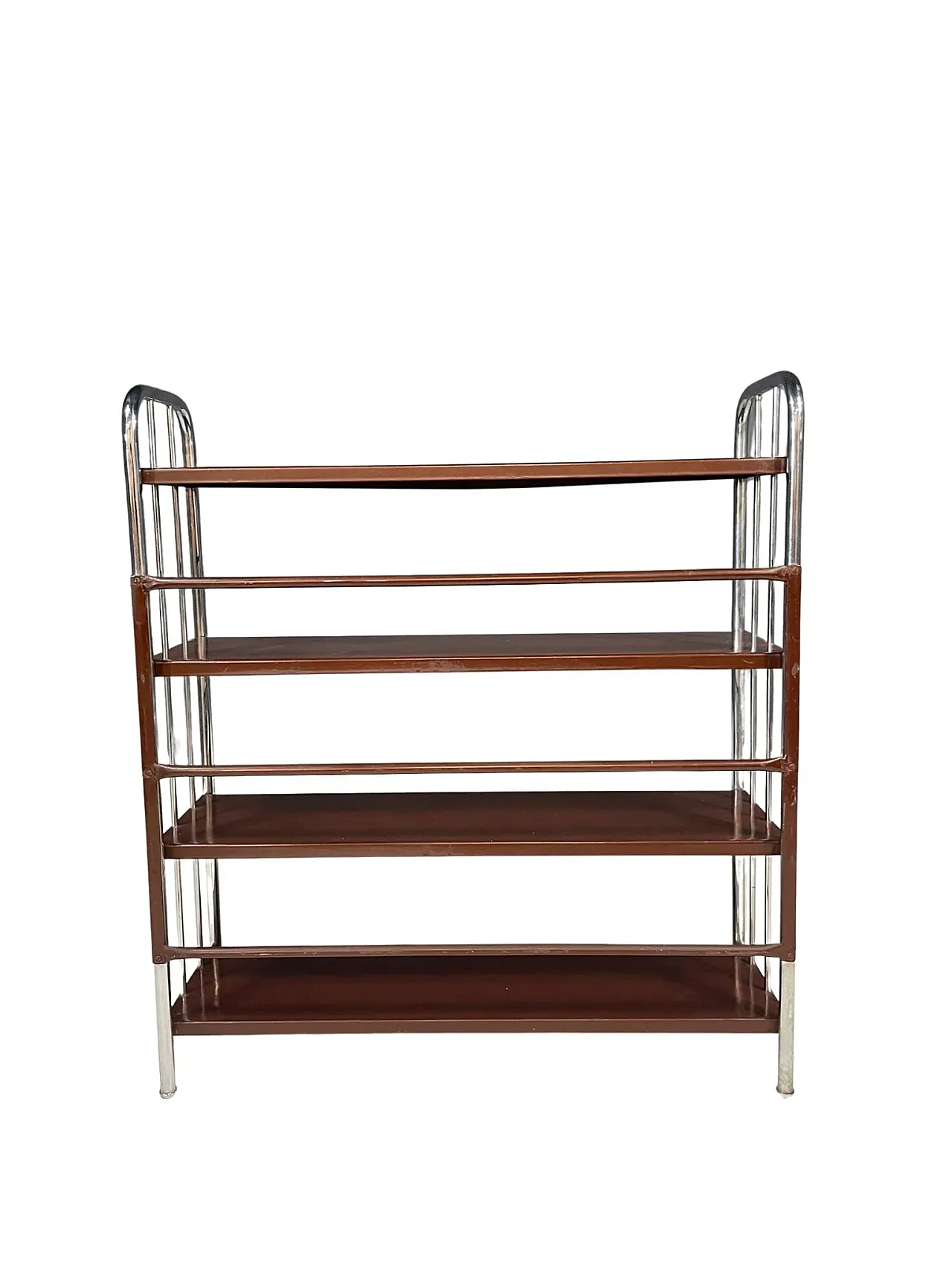 Bauhaus chrome étagère in bent steel and sheet metal, 1930s 1