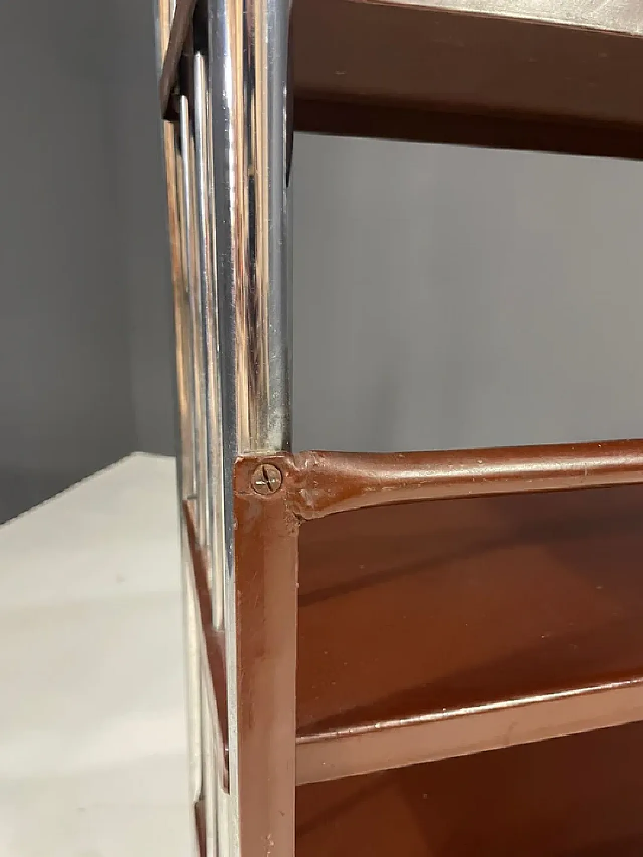 Bauhaus chrome étagère in bent steel and sheet metal, 1930s 11