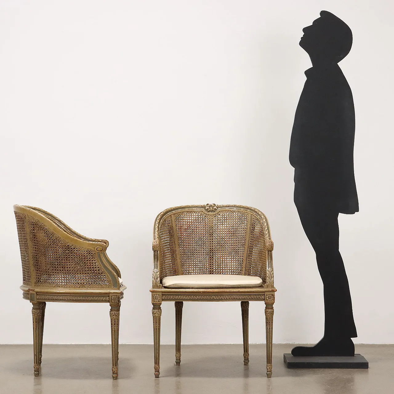 Poltroncine in stile Neoclassico paglia di Vienna, '900 2