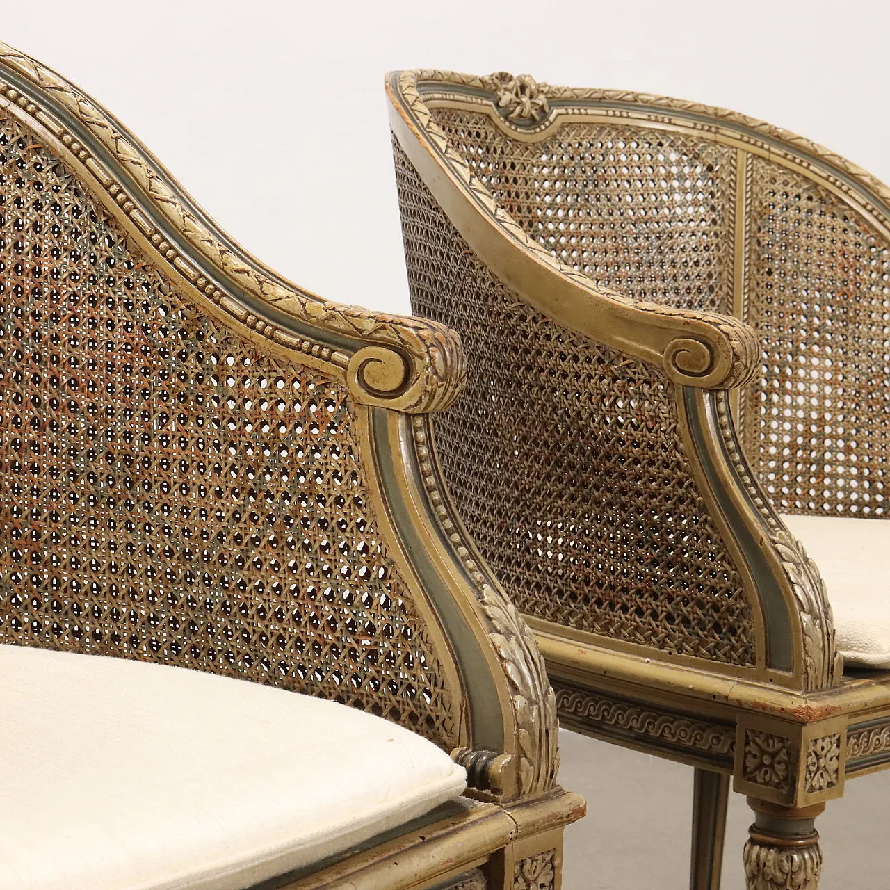 Poltroncine in stile Neoclassico paglia di Vienna, '900 3