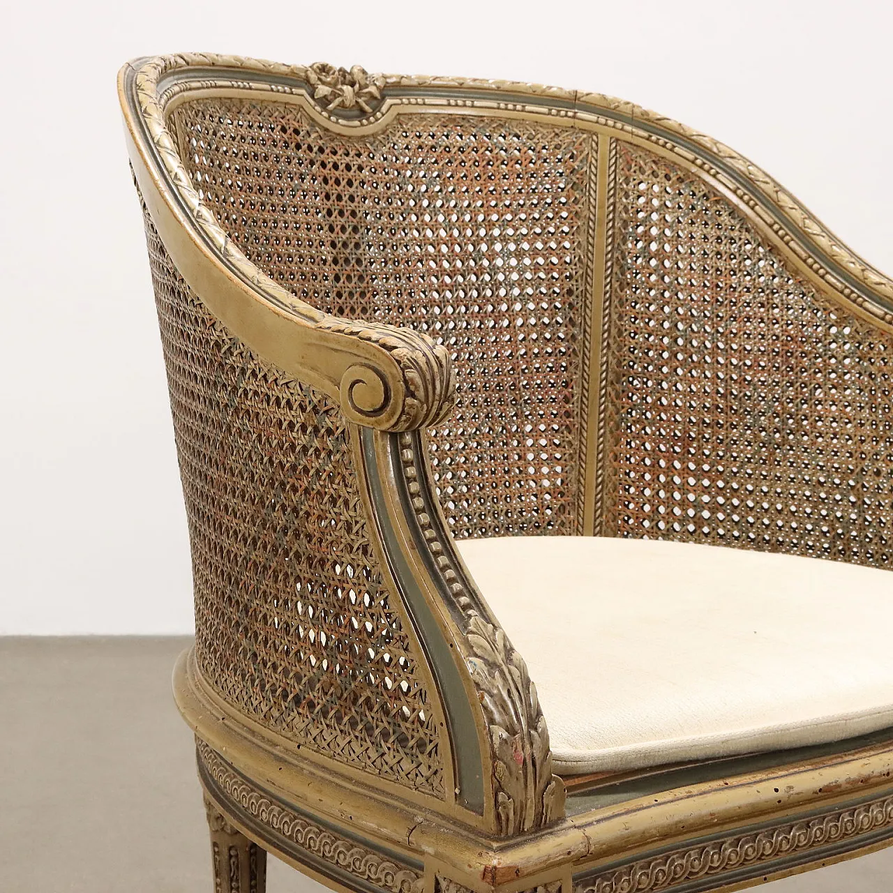 Poltroncine in stile Neoclassico paglia di Vienna, '900 4