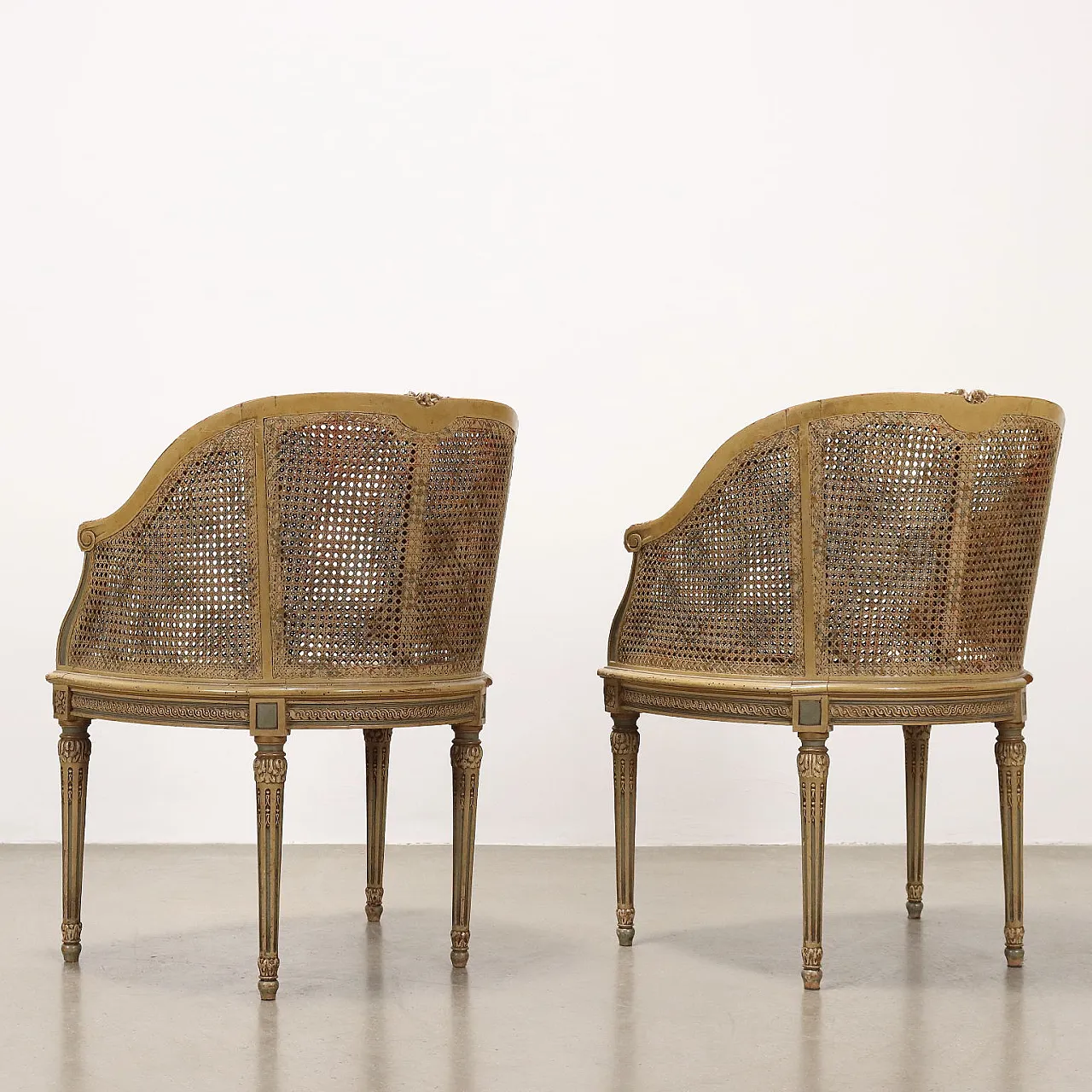 Poltroncine in stile Neoclassico paglia di Vienna, '900 10