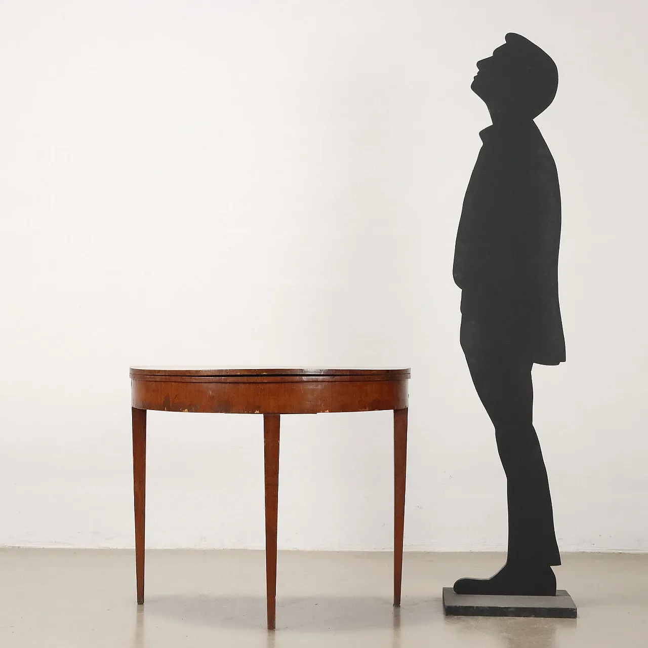 Tavolo da gioco a mezzaluna in mogano, '800 2