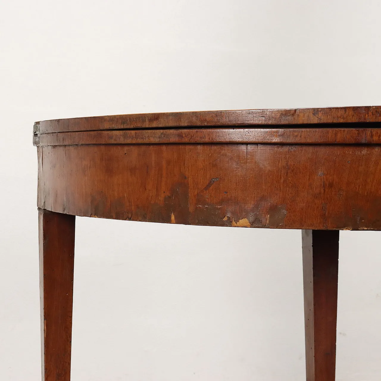 Tavolo da gioco a mezzaluna in mogano, '800 6