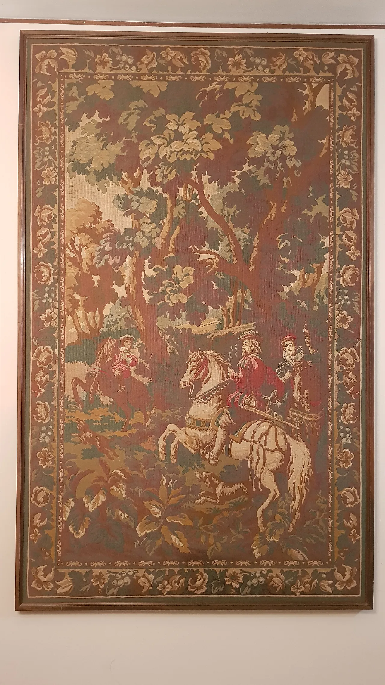 Neo-Renaissance tapestry with hunting scenes, 60s 1