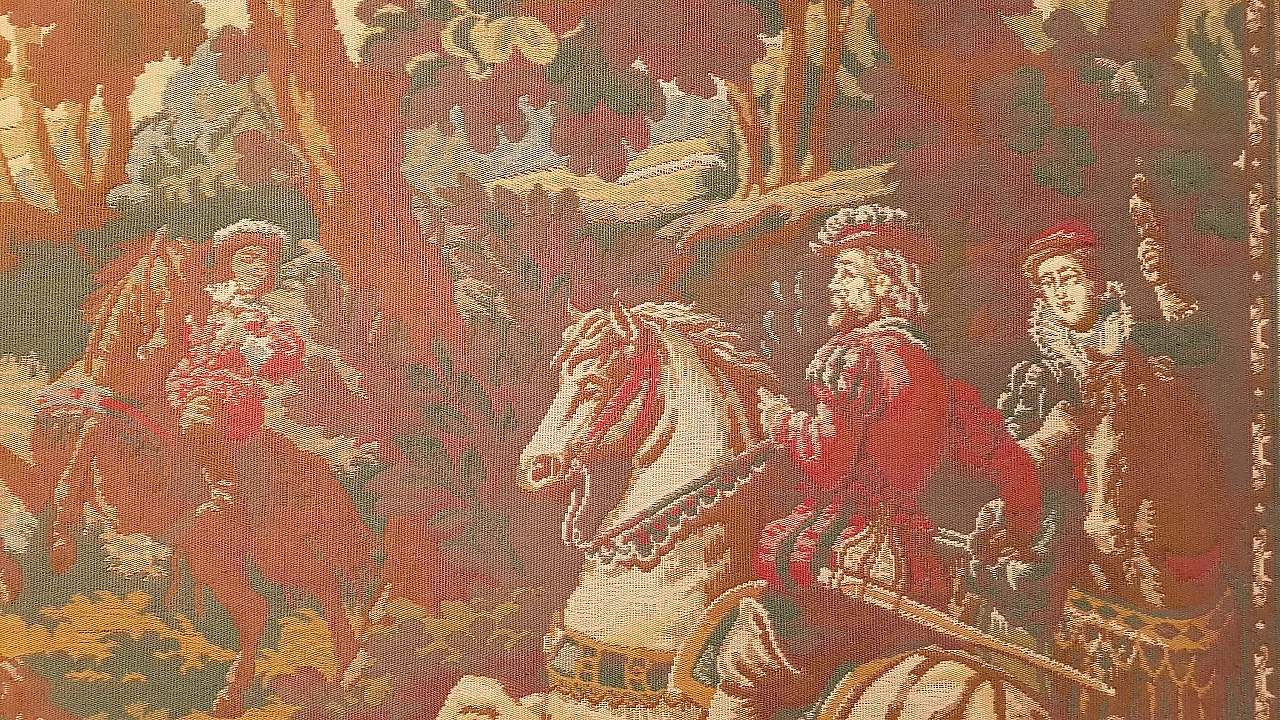 Neo-Renaissance tapestry with hunting scenes, 60s 5