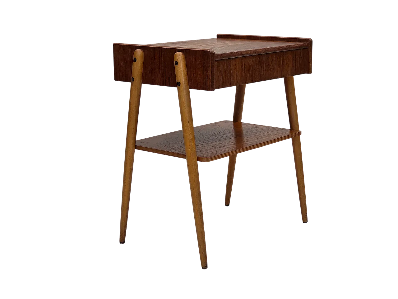 Tavolo svedese di AB Carlstrom con cassetto in teak, anni '70 21