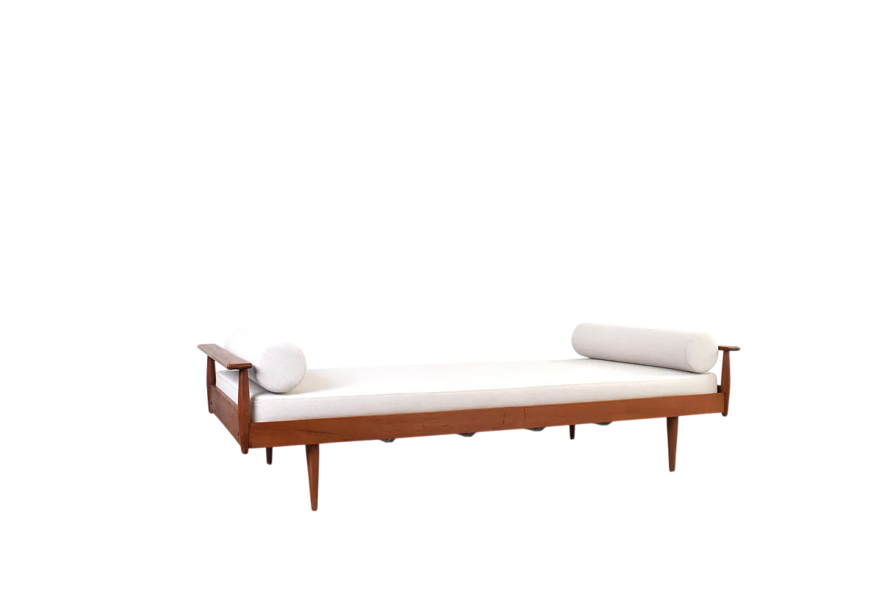 Divano letto Mid-Century in teak danese, anni '60 9