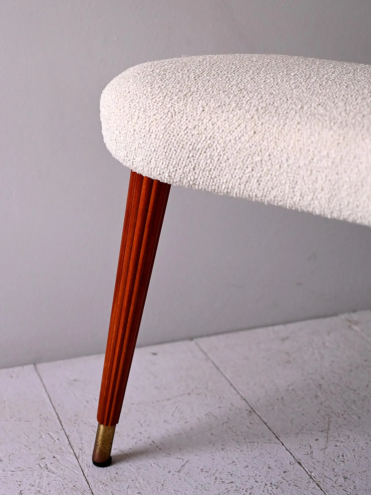 Stool with mahogany legs, 60s 4