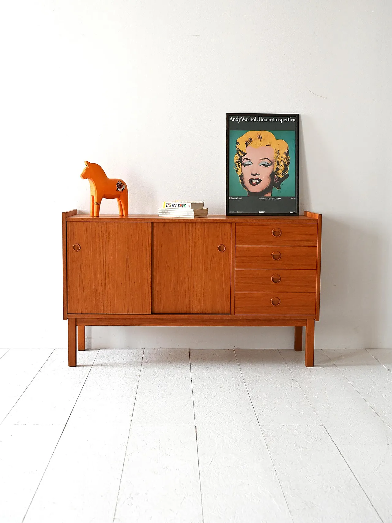 Credenza scandinava in teak, anni '60 1
