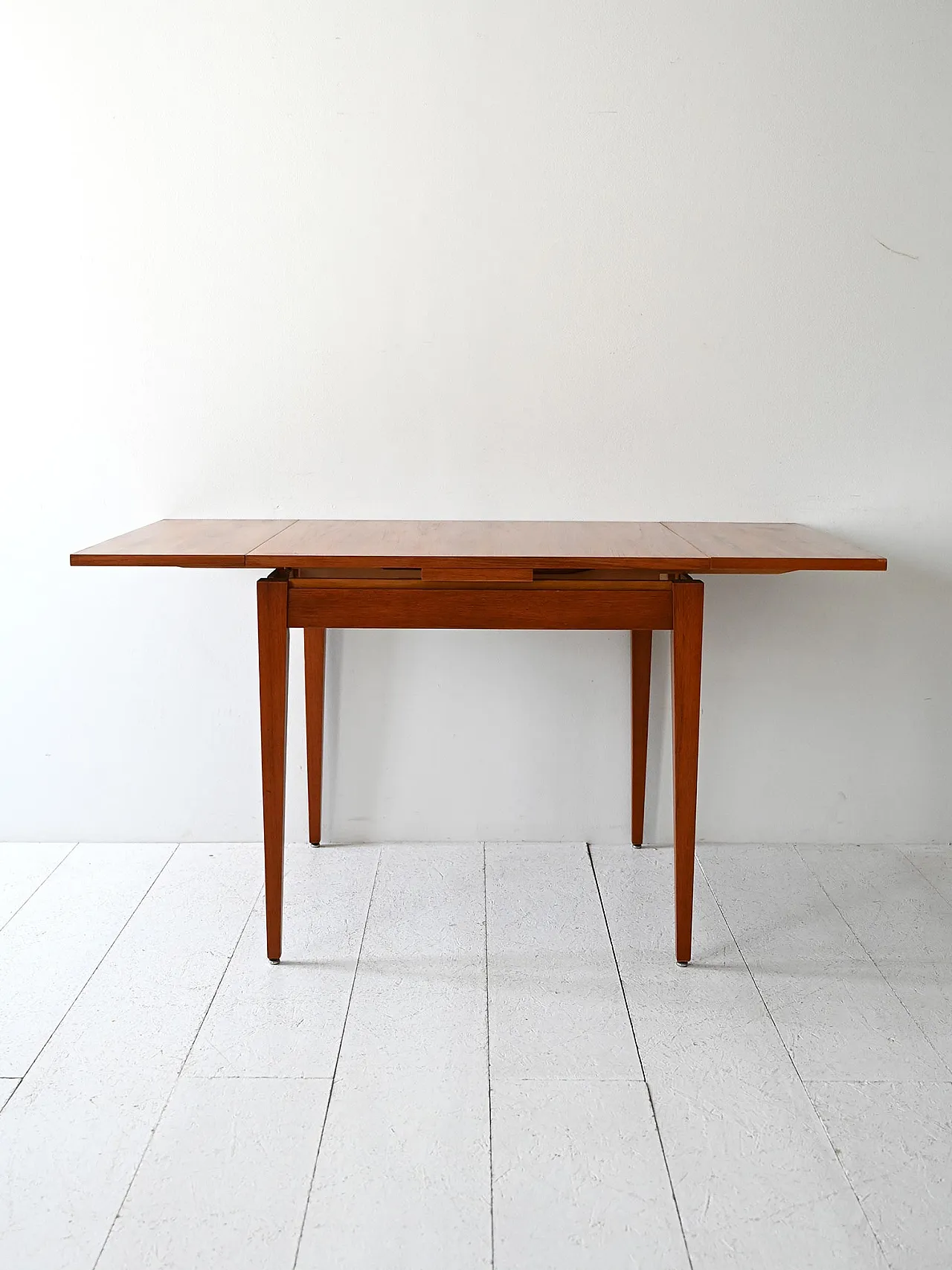 Scandinavian table in square teak, 1960s 2