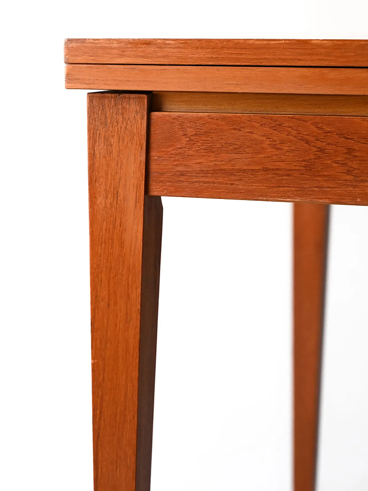 Scandinavian table in square teak, 1960s 8