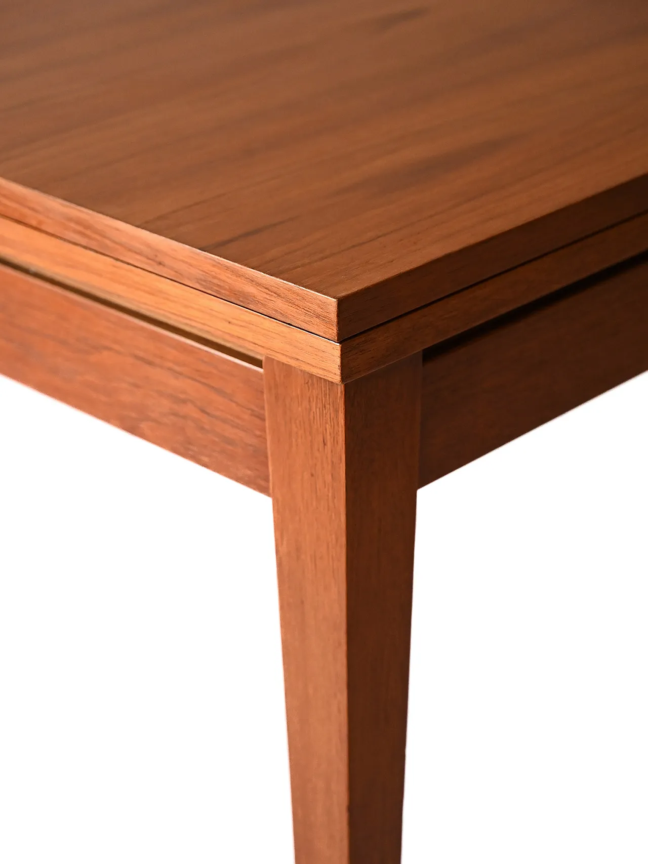 Scandinavian table in square teak, 1960s 9