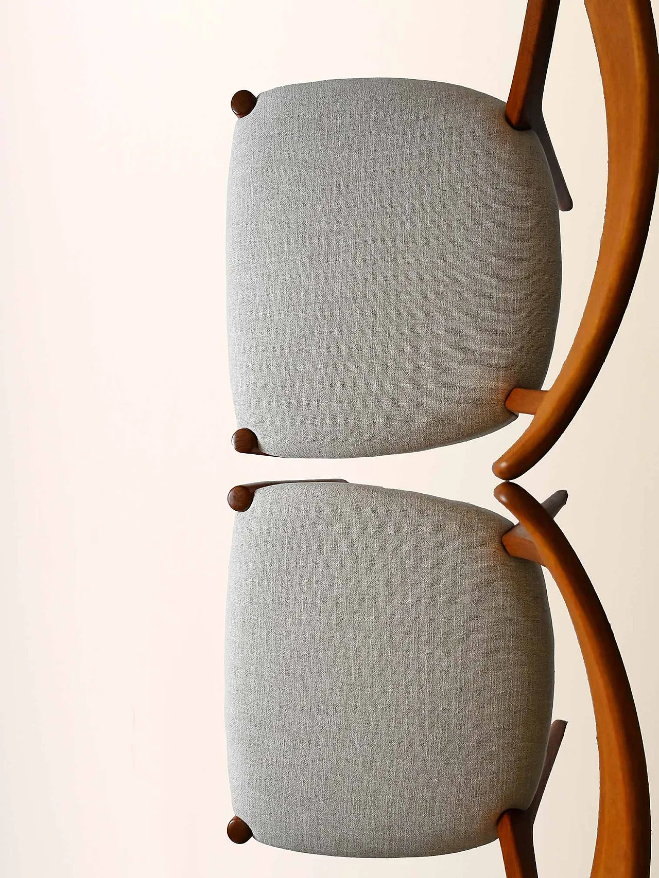 Pair of Scandinavian chairs in curved teak, 1960s 9