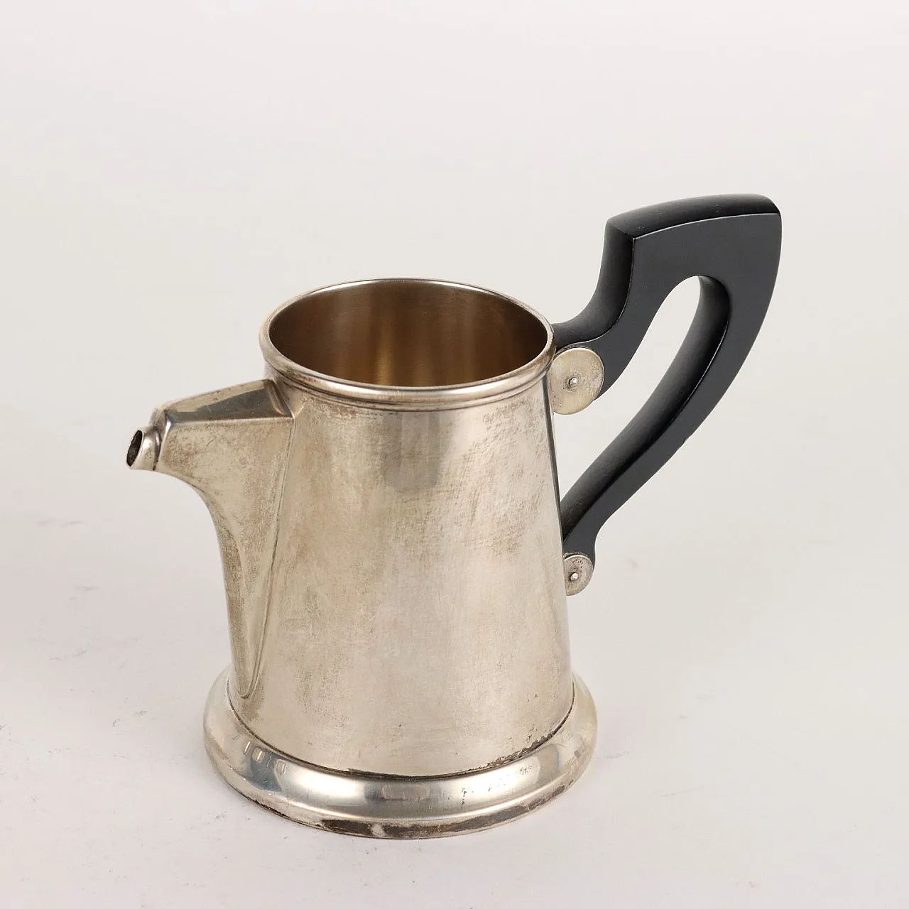 Servizio da caffè e tè in argento di Greggio Rino e vassoio di Schiavon Angelo, anni '50 6