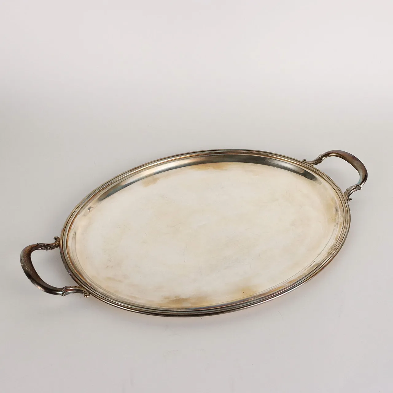 Servizio da caffè e tè in argento di Greggio Rino e vassoio di Schiavon Angelo, anni '50 8