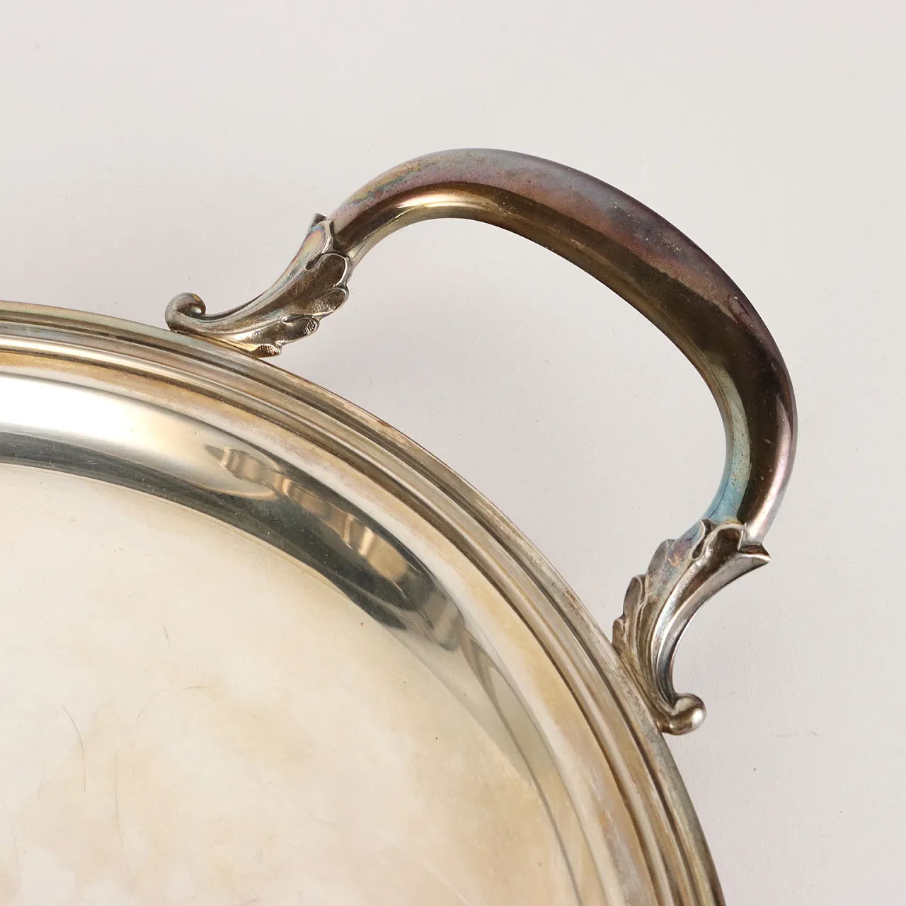 Servizio da caffè e tè in argento di Greggio Rino e vassoio di Schiavon Angelo, anni '50 9