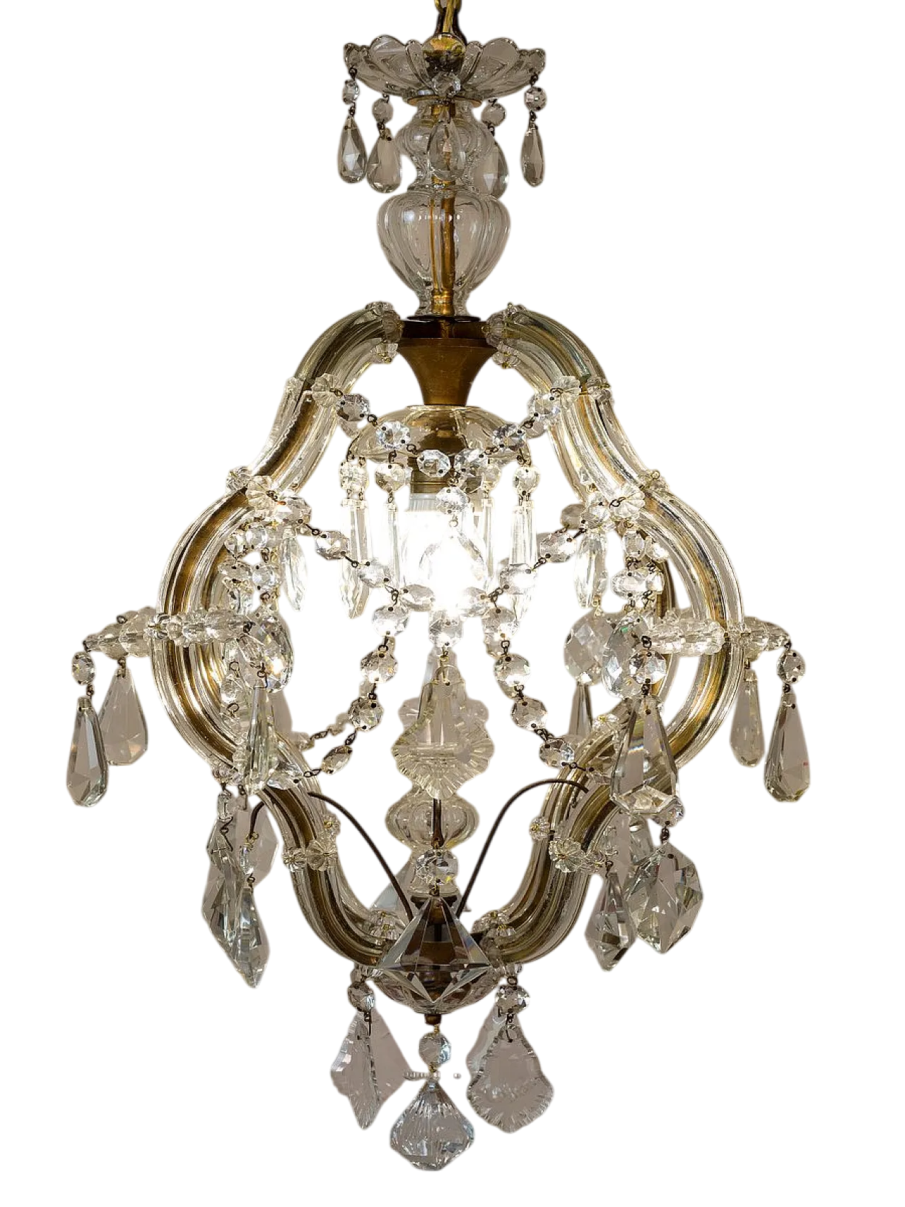 Lampada a sospensione Maria Teresa in cristallo, anni '40 10