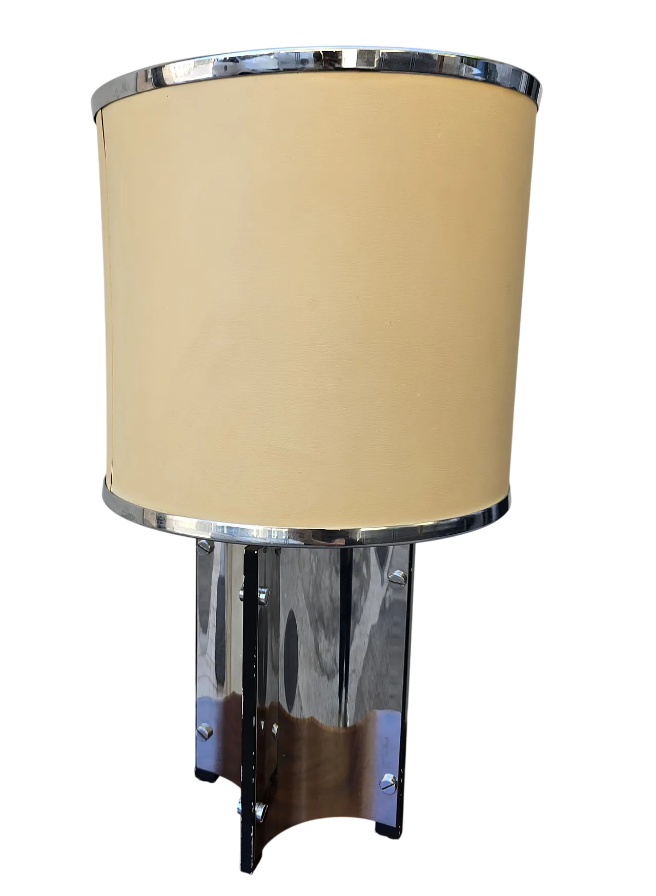 Lampada da tavolo in acciaio di Gaetano Sciolari, anni '60 7