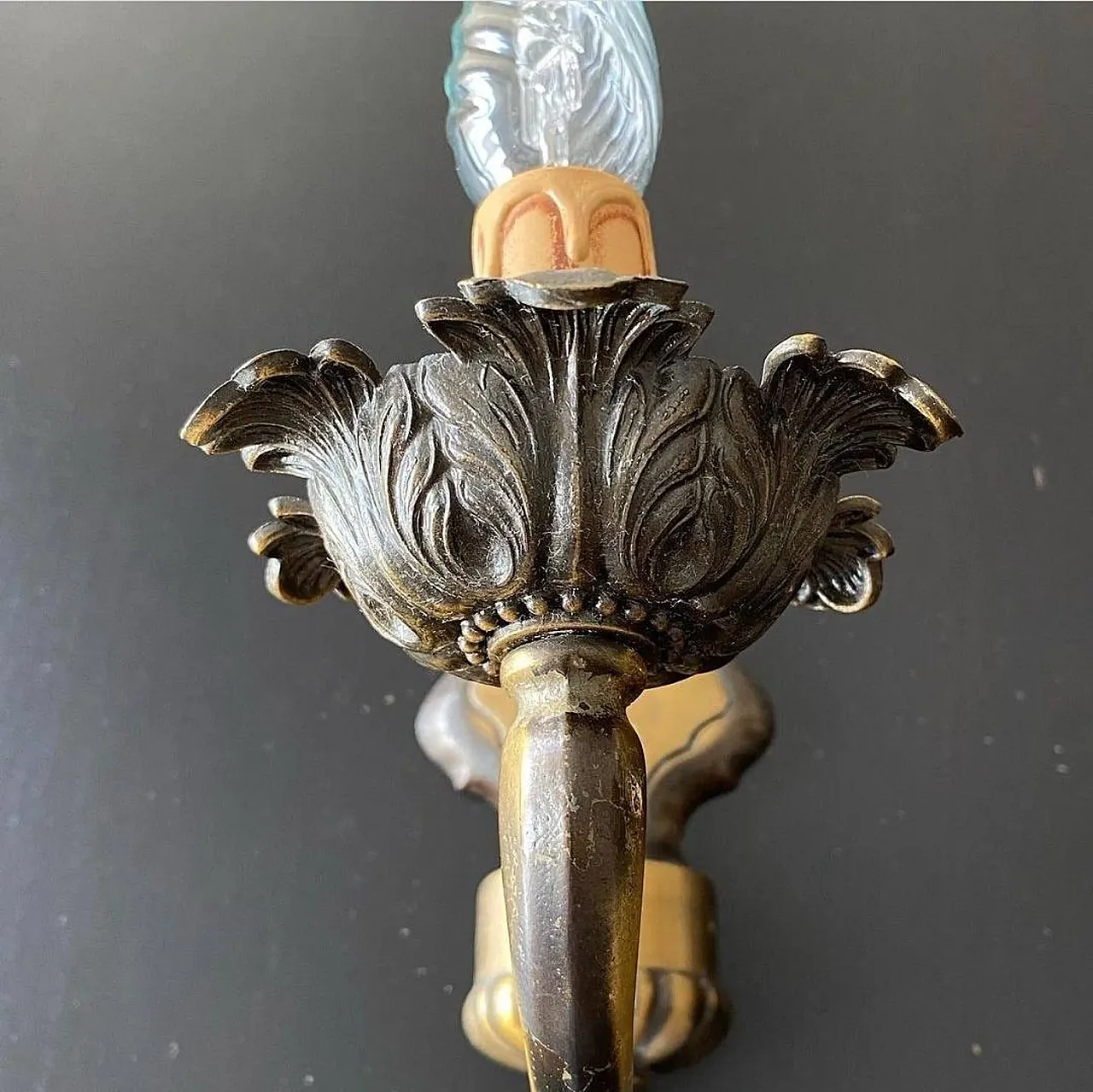 Pair of appliques in gilded bronze, 20th century 5