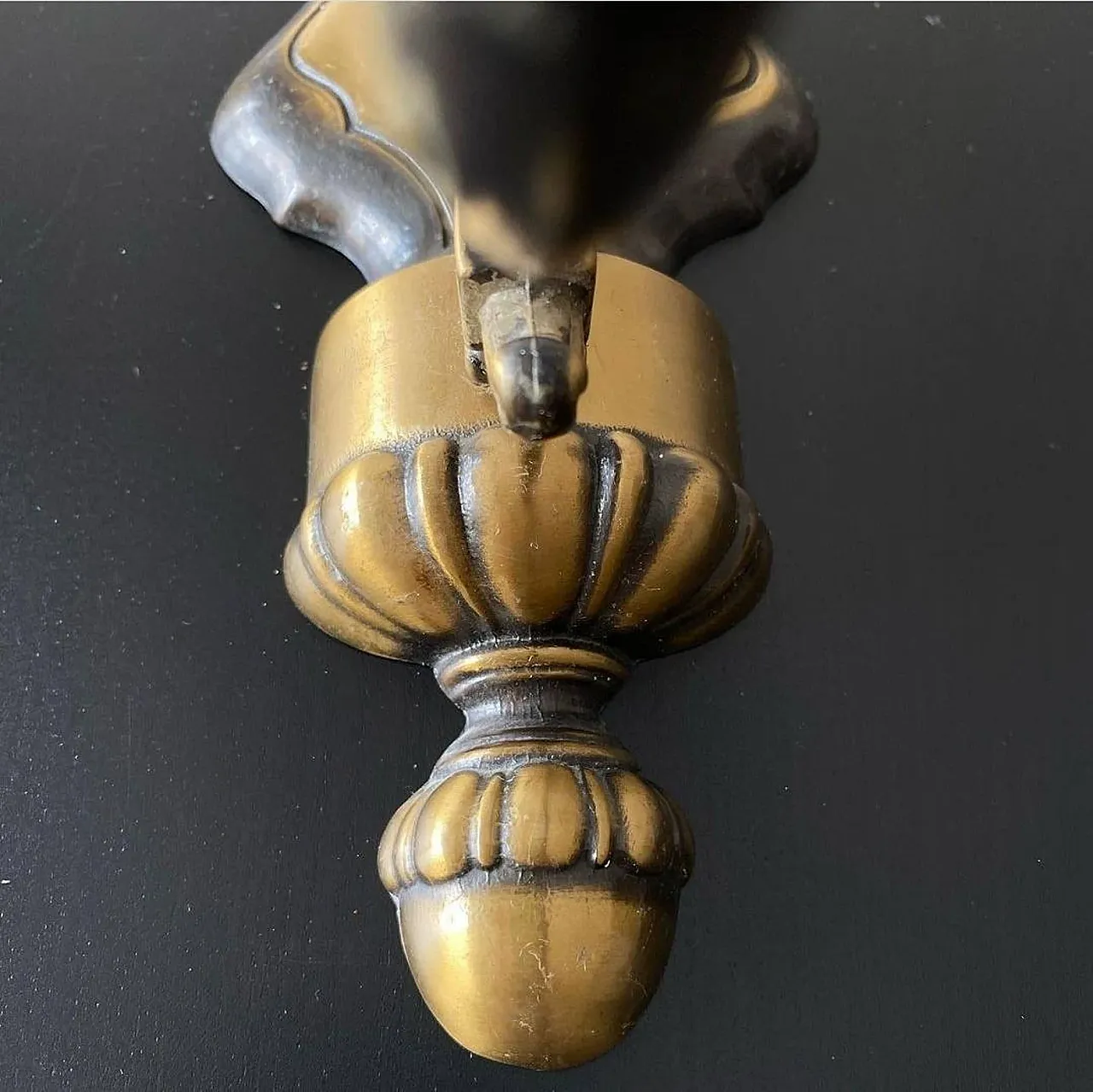 Pair of appliques in gilded bronze, 20th century 6