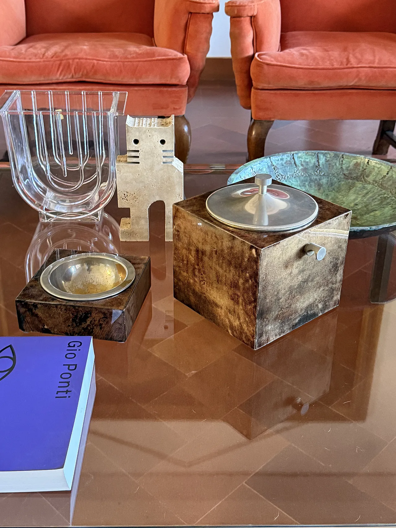 Brown Parent Ashtra by, Aldo Tura, 1960 4