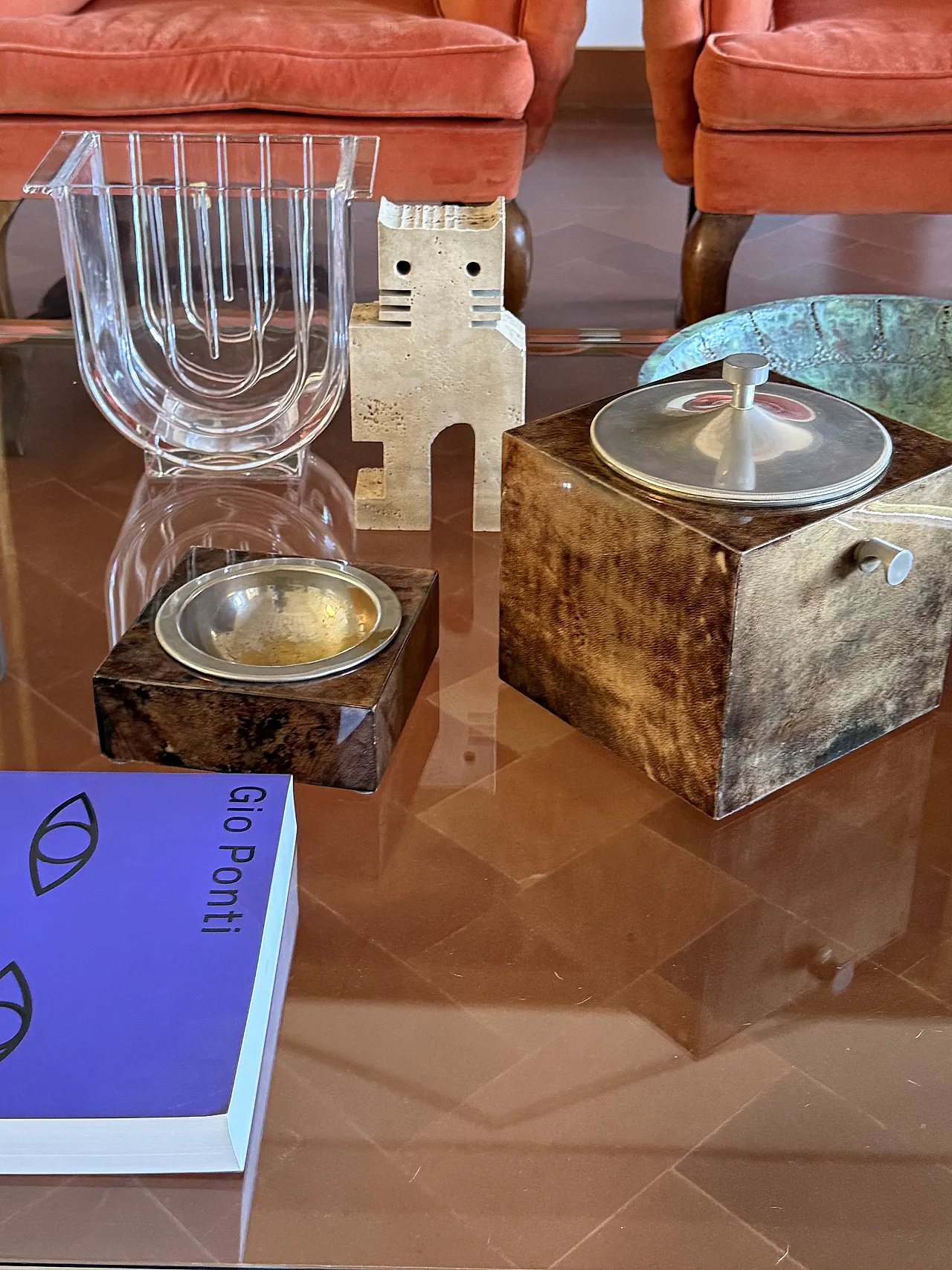 Brown Parent Ashtra by, Aldo Tura, 1960 5