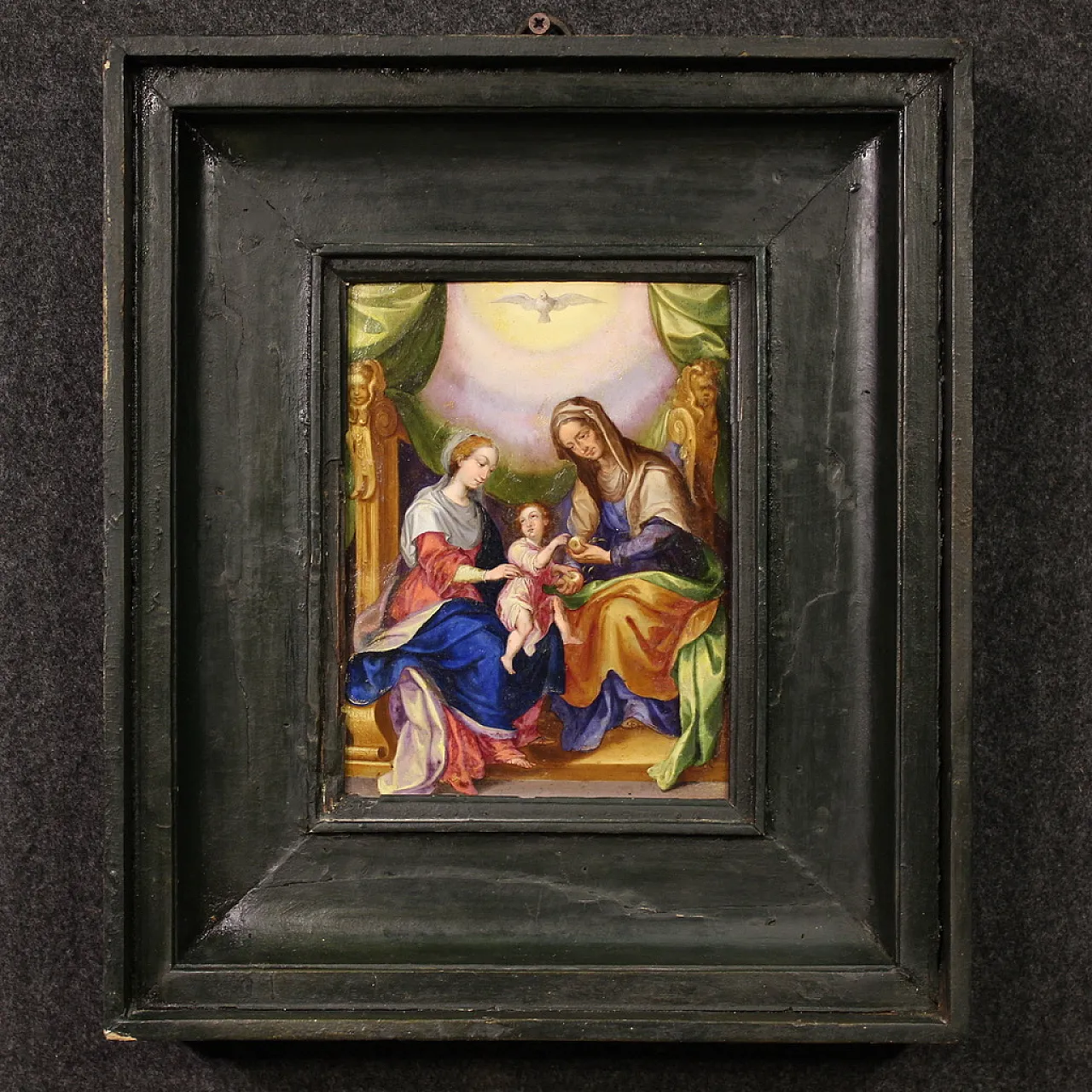 Sant'Anna, la Vergine e il Bambino, olio su rame, '700 2