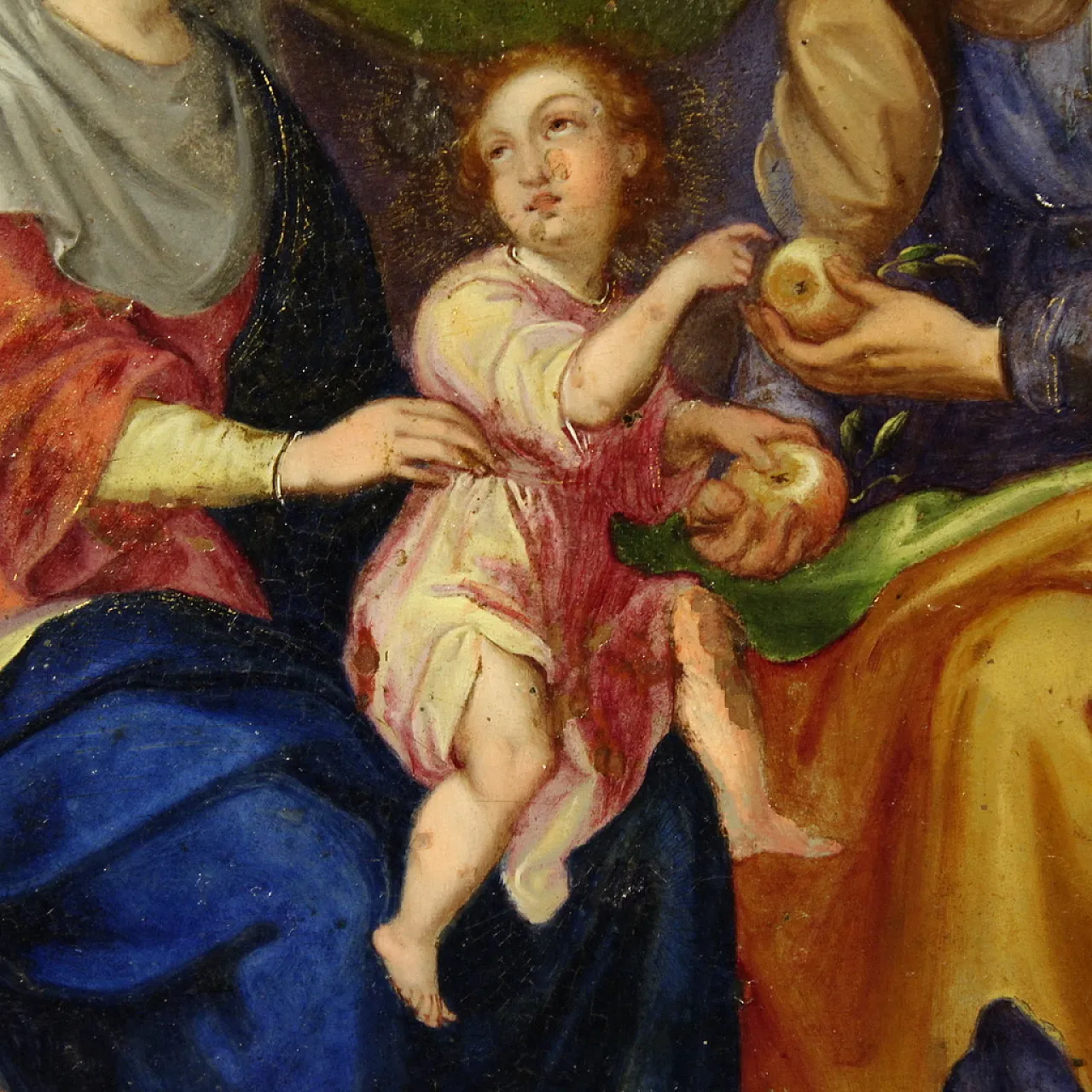 Sant'Anna, la Vergine e il Bambino, olio su rame, '700 4