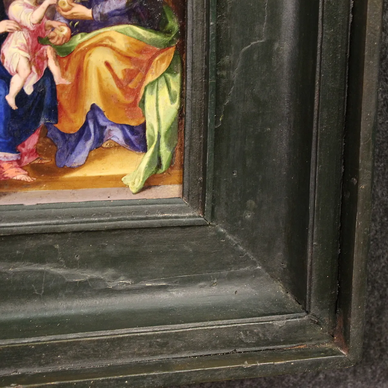 Sant'Anna, la Vergine e il Bambino, olio su rame, '700 9