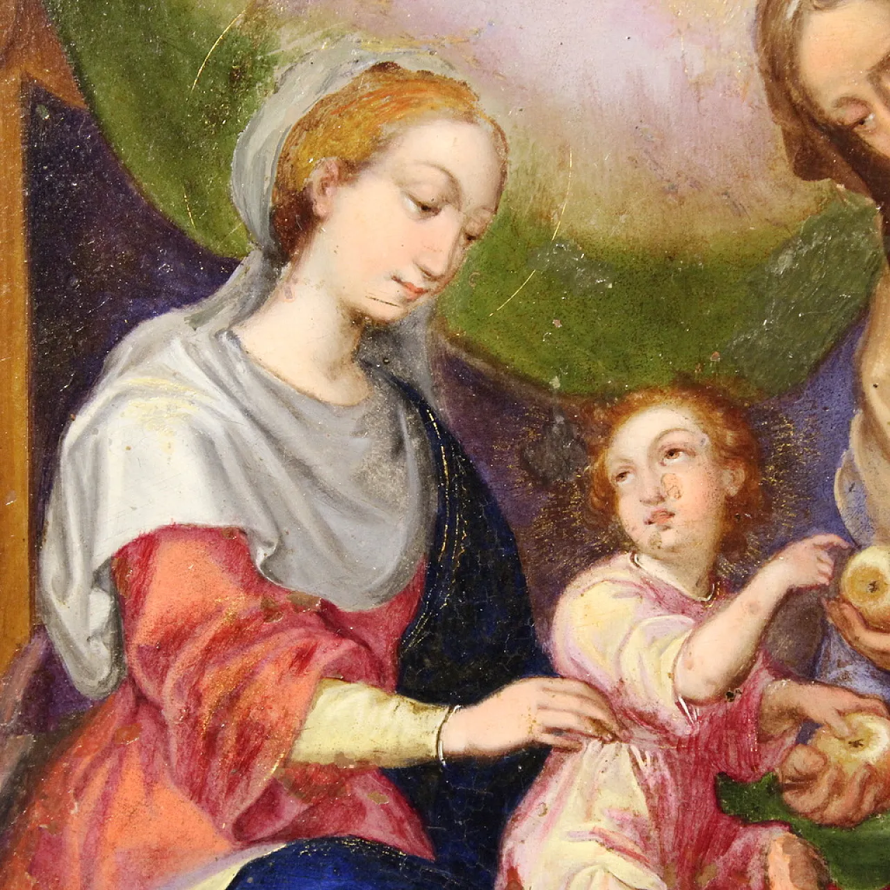 Sant'Anna, la Vergine e il Bambino, olio su rame, '700 10