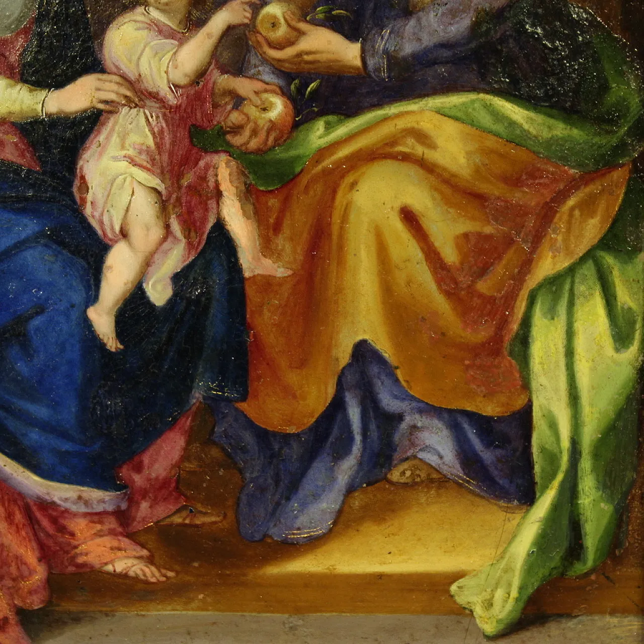 Sant'Anna, la Vergine e il Bambino, olio su rame, '700 12