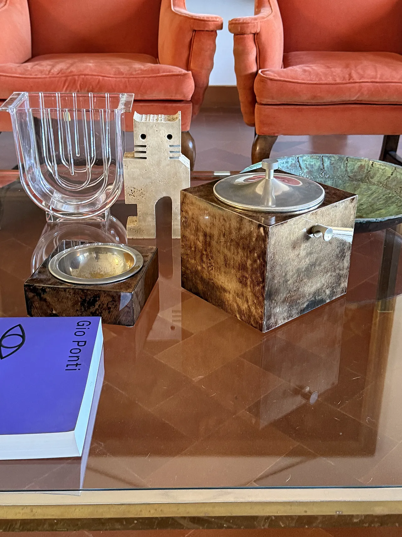 Mid-Century Brown Parent Ice Bucket, Aldo Tura Italy 1950s 5