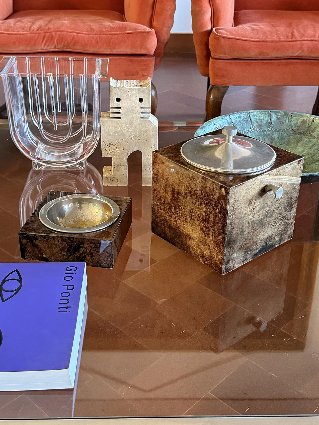 Mid-Century Brown Parent Ice Bucket, Aldo Tura Italy 1950s 6