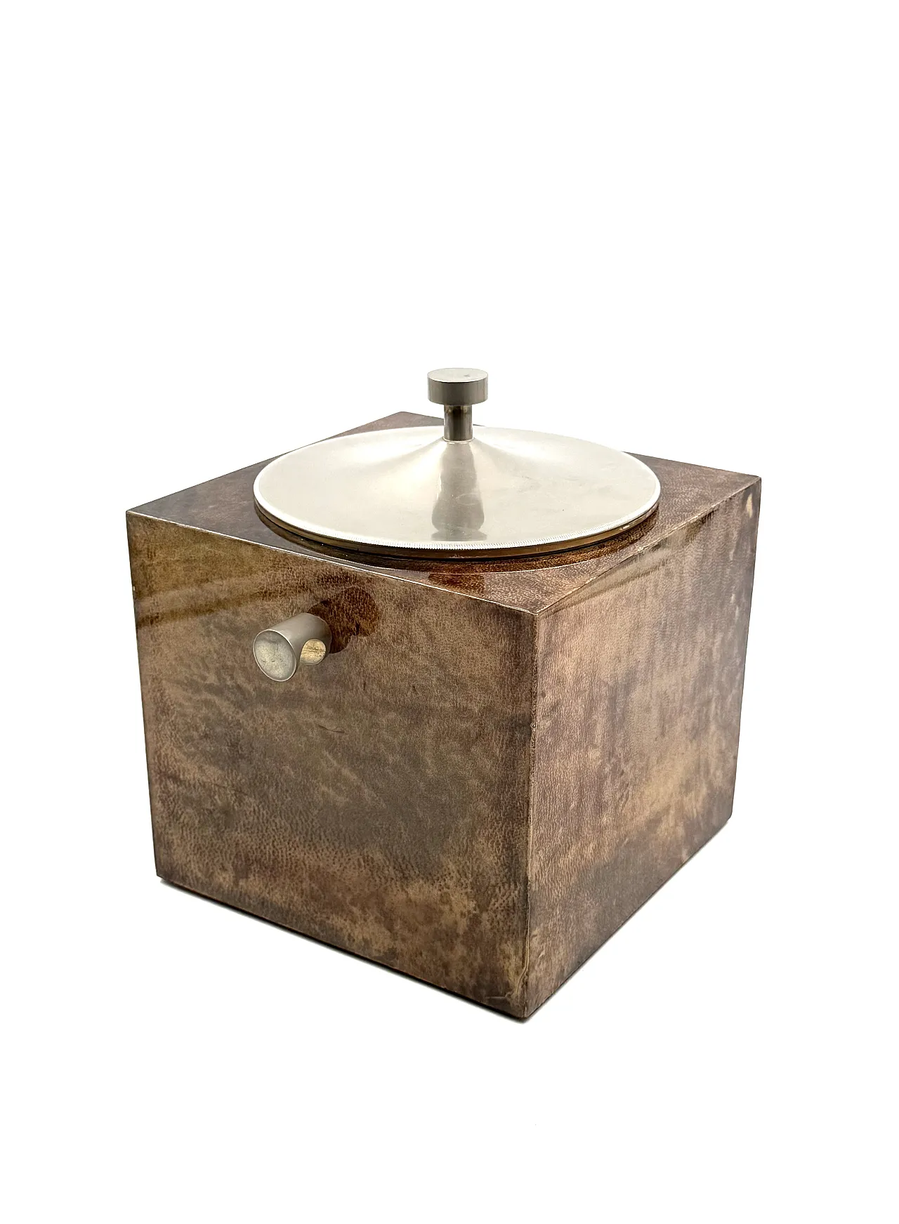 Mid-Century Brown Parent Ice Bucket, Aldo Tura Italy 1950s 7