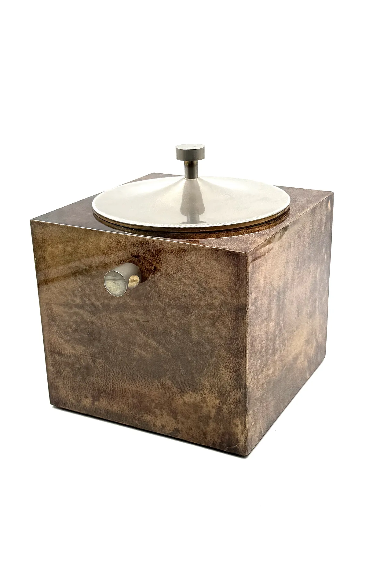 Mid-Century Brown Parent Ice Bucket, Aldo Tura Italy 1950s 8