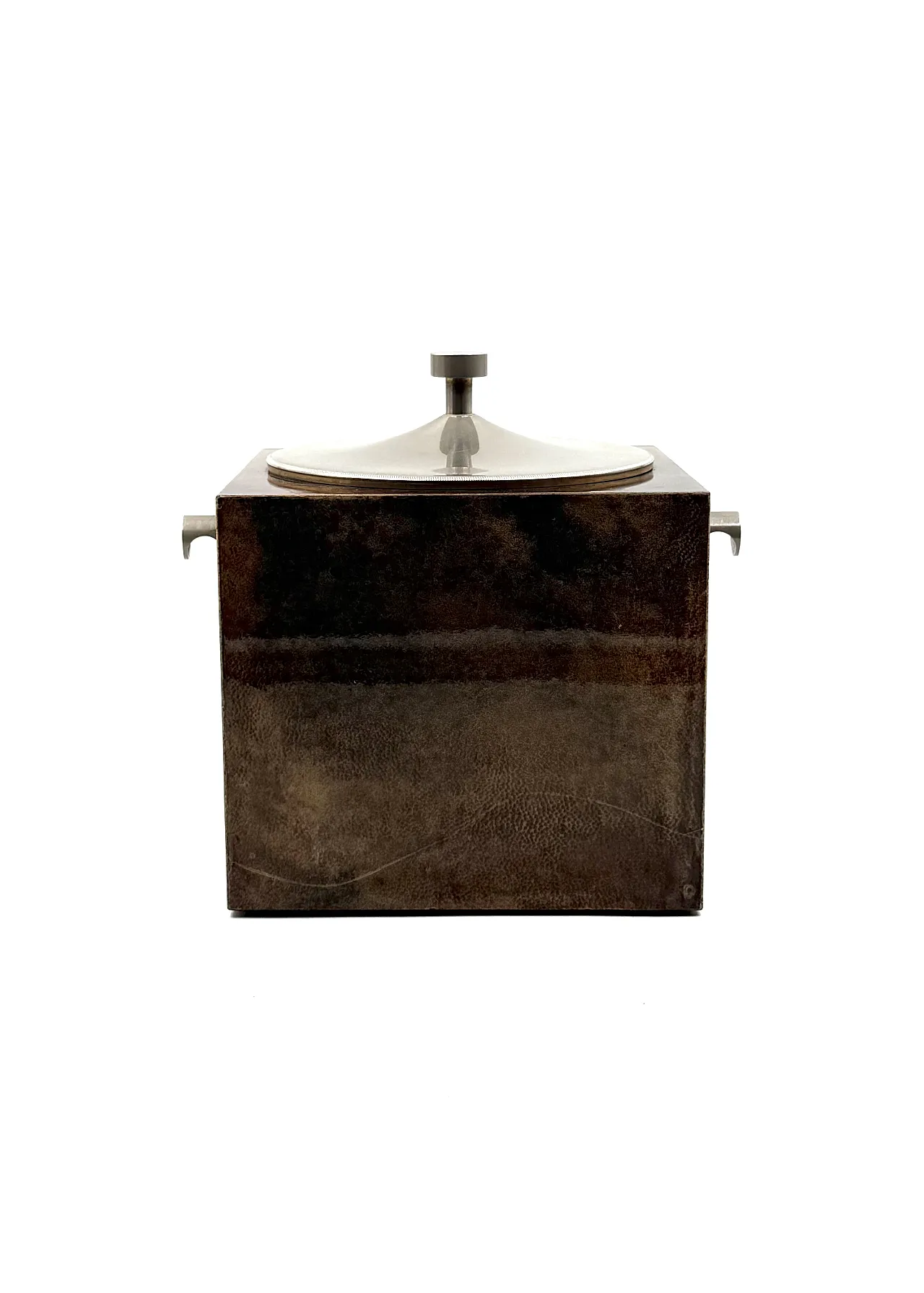 Mid-Century Brown Parent Ice Bucket, Aldo Tura Italy 1950s 9