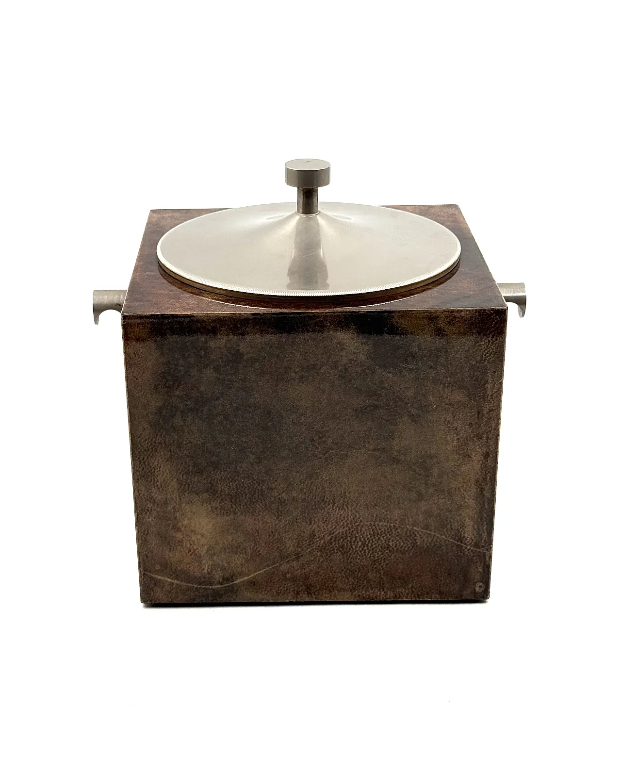 Mid-Century Brown Parent Ice Bucket, Aldo Tura Italy 1950s 10
