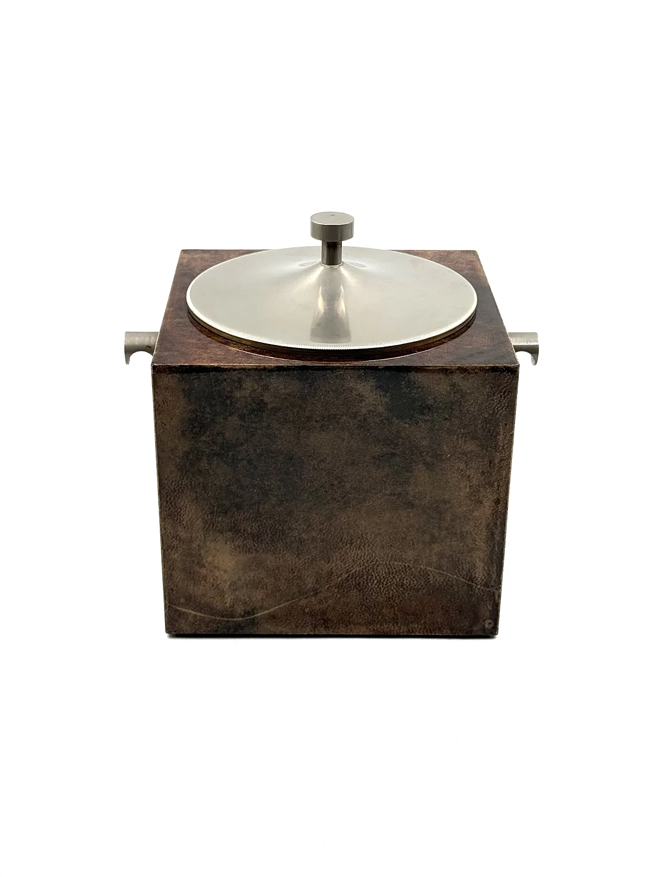 Mid-Century Brown Parent Ice Bucket, Aldo Tura Italy 1950s 11