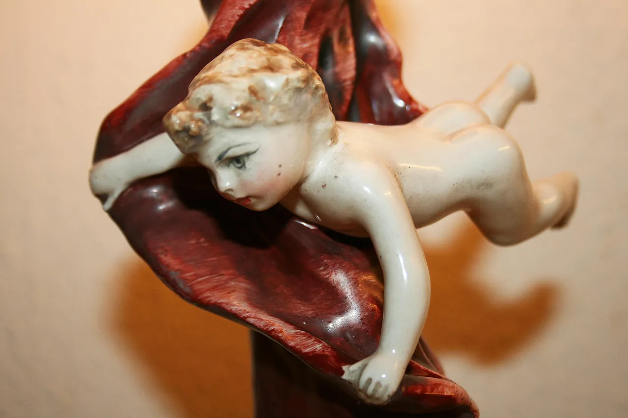 Lampada a Ceramica Con putti - Lampada da Tavolo Di Bertotti, Milano 10