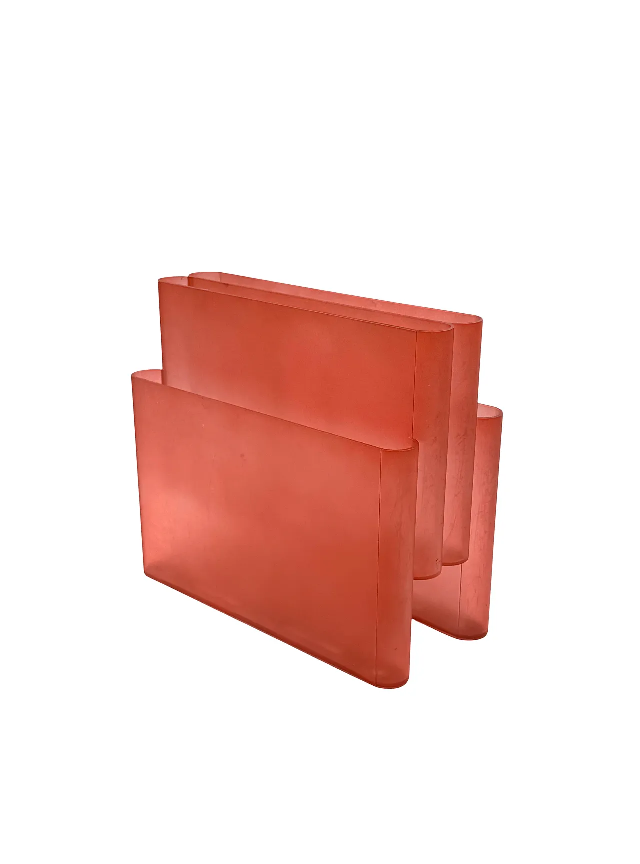 Space age pink plastic magazine rack, Giotto Stoppino, Kartell 1970s 8